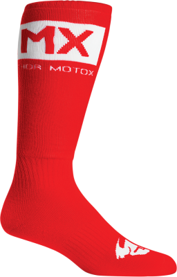 THOR SOCK MX SOLID RED/WHITE