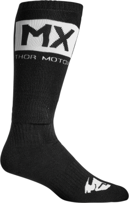 THOR SOCK MX SOLID BLACK/WHITE