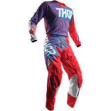 Thor Pulse S18 Jersey/Pants Geotec Red/BLue