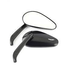 Triumph Teardrop Cast Mirrors Pair - Black