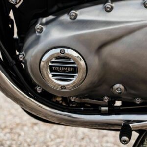 Triumph Clutch Badge Ribbed Chrome - All Bonnevilles