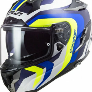 LS2 FF327 challenger galactic gloss white yellow blue helmet (L)