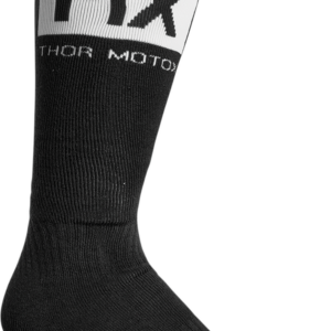 THOR SOCK MX SOLID BLACK/WHITE